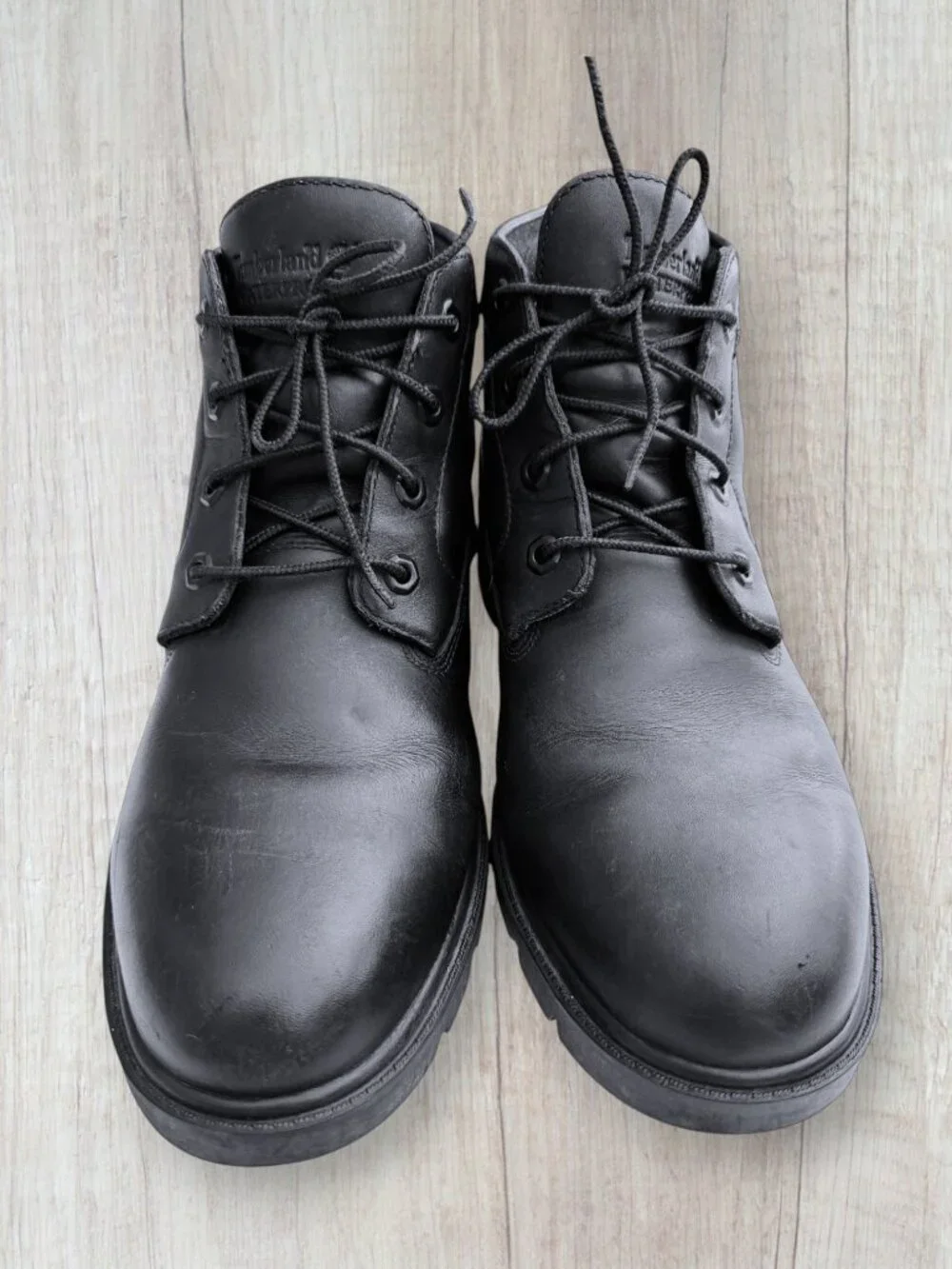 Timberland Waterproof Chukka Boots Black Leather Men's 10.5 Lace Up Work Boots